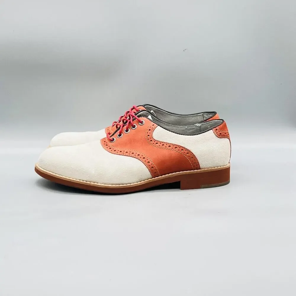 Johnston & Murphy Shoes Mens 8 Suede Saddle Oxford Dress Flex System Colorblock